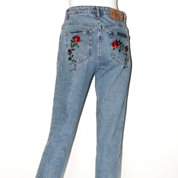 CK Medium Wash Boyfriend Jeans w/ DIY Patch - Picture 2 of 2